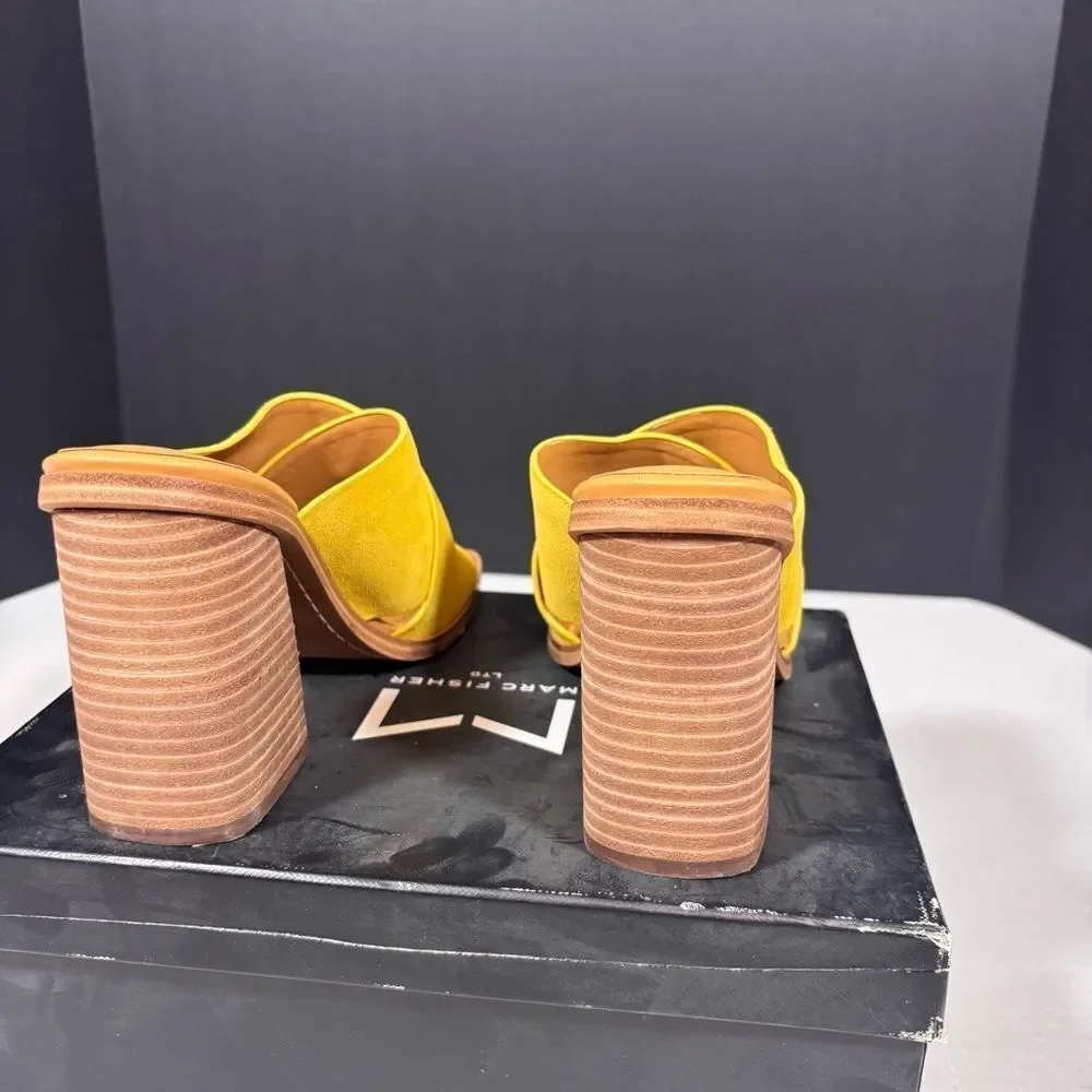 Marc Fisher Barli Sandal Yellow/Gold Size 9.5 NEW in box - Picture 8 of 12